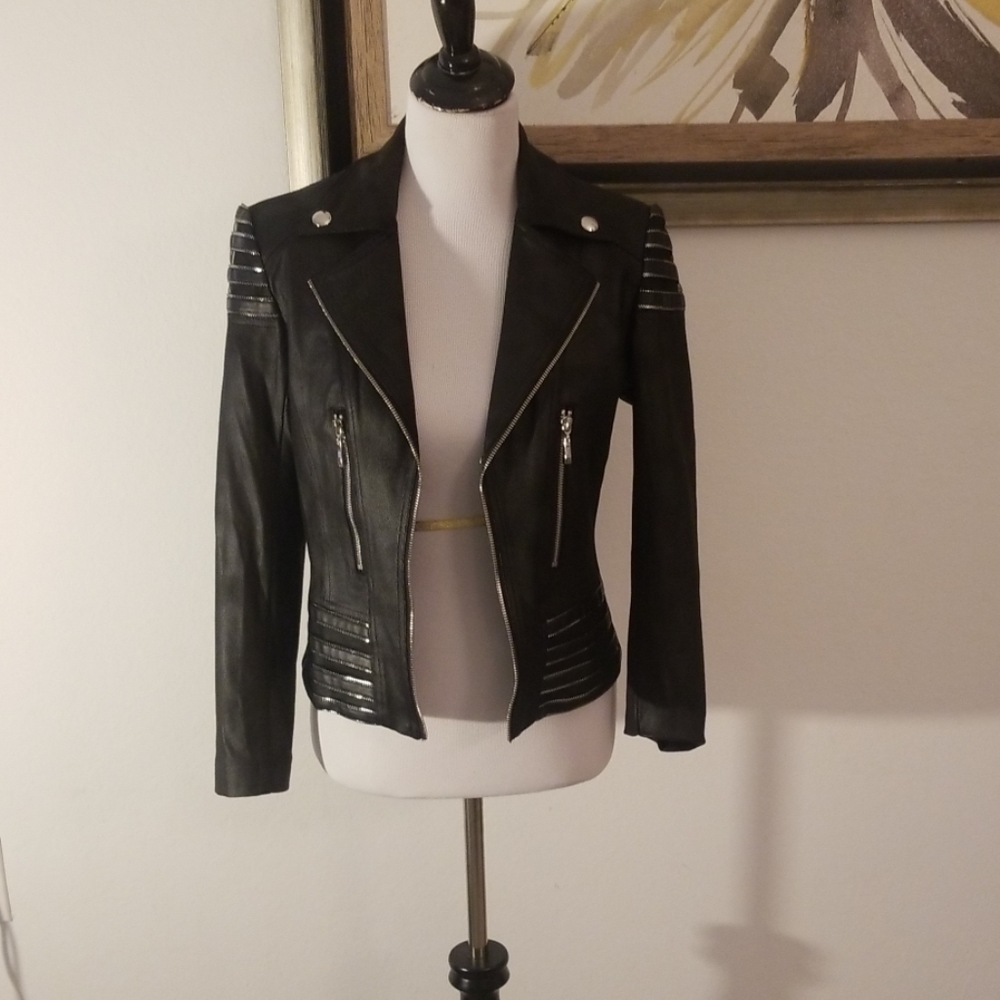 Faux Leather Moto Jacket